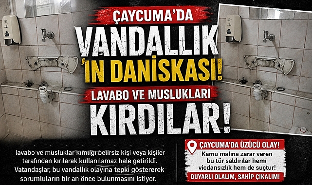Çaycuma'da 'Vandallık'ın daniskası! Lavabo ve muslukları kırdılar!