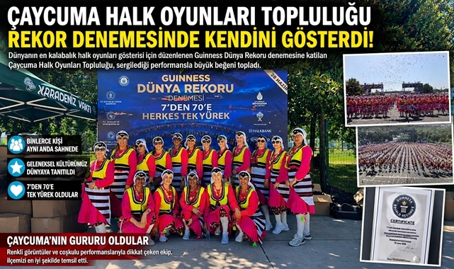 Çaycuma Halk Oyunları Topluluğu rekor denemesinde kendini gösterdi!