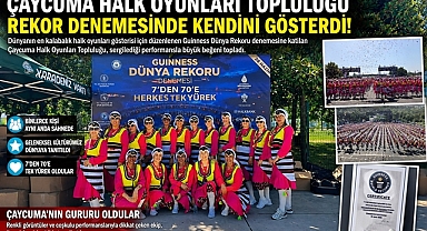 Çaycuma Halk Oyunları Topluluğu rekor denemesinde kendini gösterdi!