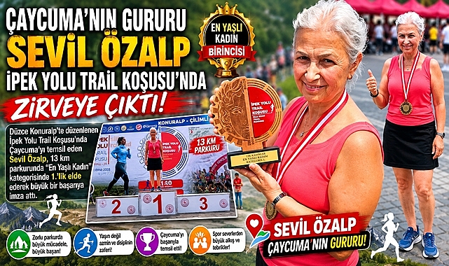 Çaycuma'nın gururu Sevil Özalp, İpek Yolu Trail koşusu'nda zirveye çıktı!