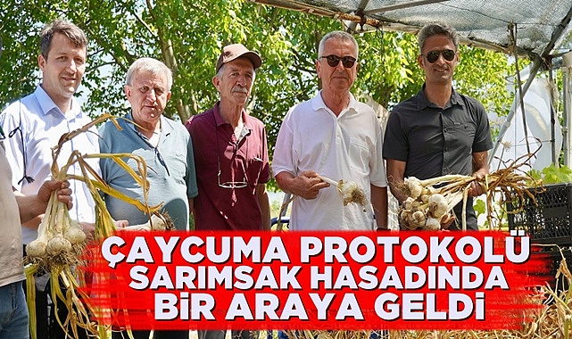 Çaycuma protokolü sarımsak hasadında bir araya geldi