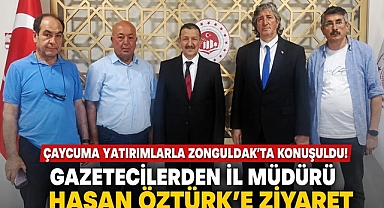 Çaycuma yatırımlarla Zonguldak'ta konuşuldu! Gazetecilerden İl Müdürü Hasan Öztürk’e Ziyaret
