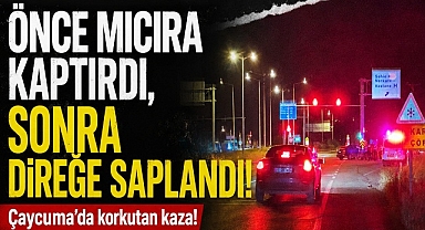 Önce mıcıra kaptırdı, sonra direğe saplandı! Çaycuma'da korkutan kaza!
