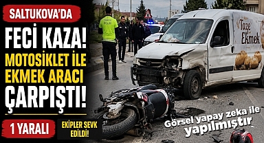 Saltukova'da feci kaza! Motosiklet ile ekmek aracı çarpıştı!