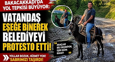 Bakacakkadı'da yol tepkisi büyüyor: Vatandaş eşeğe binerek belediyeyi protesto etti!