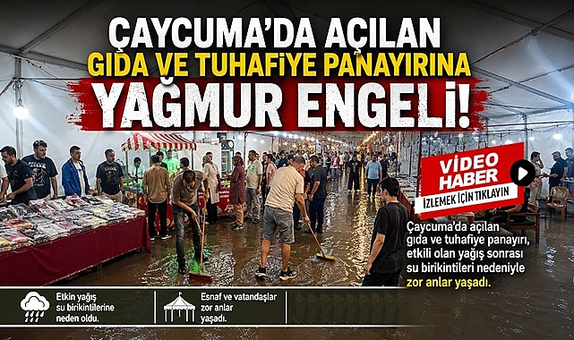Çaycuma'da açılan Gıda ve Tuhafiye panayırına 'Yağmur engeli!'
