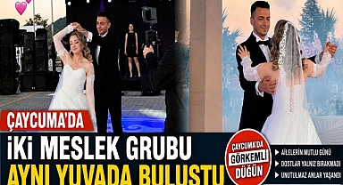 Çaycuma'da iki meslek grubu aynı yuvada buluşarak dünya evine girdi