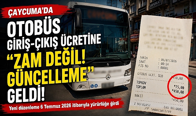 Çaycuma'da otobüs giriş-çıkış ücretine
