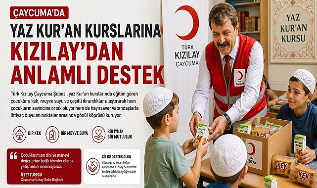 Çaycuma'da Yaz Kur'an Kurslarına Kızılay'dan anlamlı destek