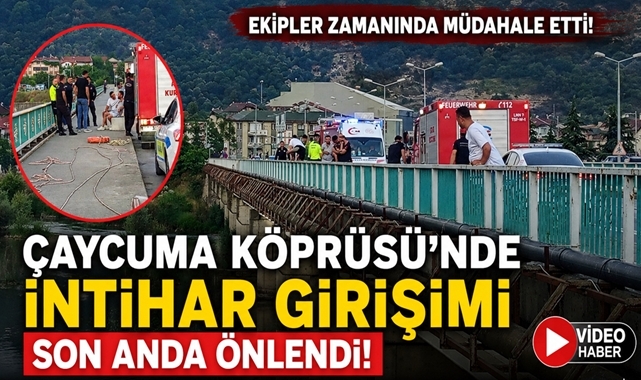Çaycuma Köprüsü'nde i*ntihar girişimi son anda önlendi!