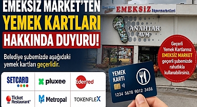 Emeksiz Market'ten yemek kartları hakkında duyuru!