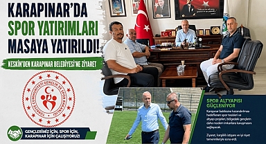 Karapınar'da spor yatırımları masaya yatırıldı! Keskin'den Karapınar Belediyesi'ne ziyaret